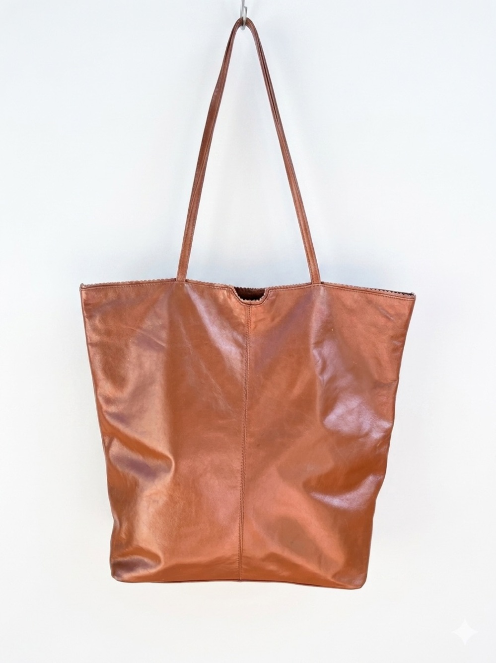 Latico Gemma Tote Bag Rich Tan Soft Leather Scalloped Top Shoulder Bag